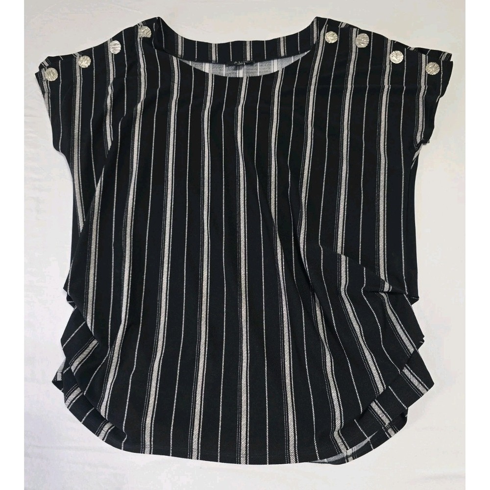 A.U.W. Women's Large Sleeveless Blouse Black & White